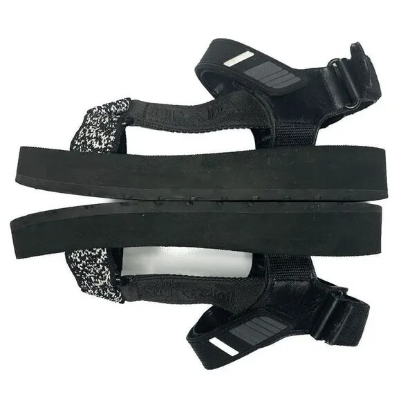 Prada Nomad Velcro Strap Dad Sandal Black Chunky Flat Platform Flatform EU 38.5